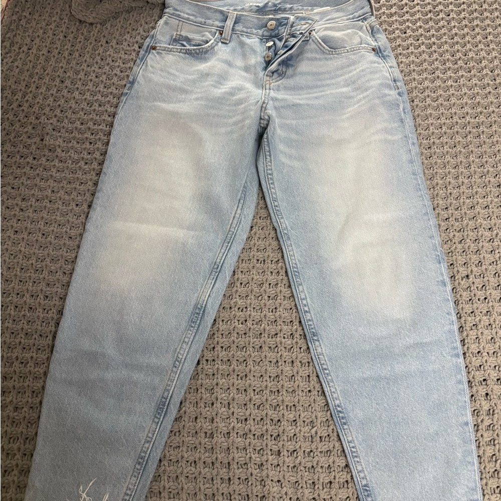 Old Navy Women's Light Blue High Rise Slouchy Taper